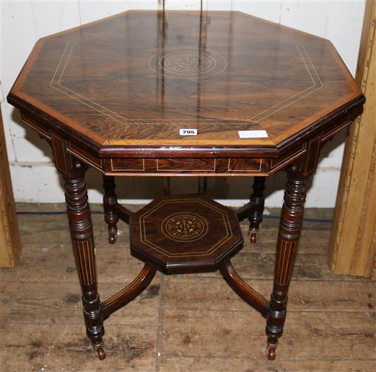 Late Victorian rosewood octagonal occasional table